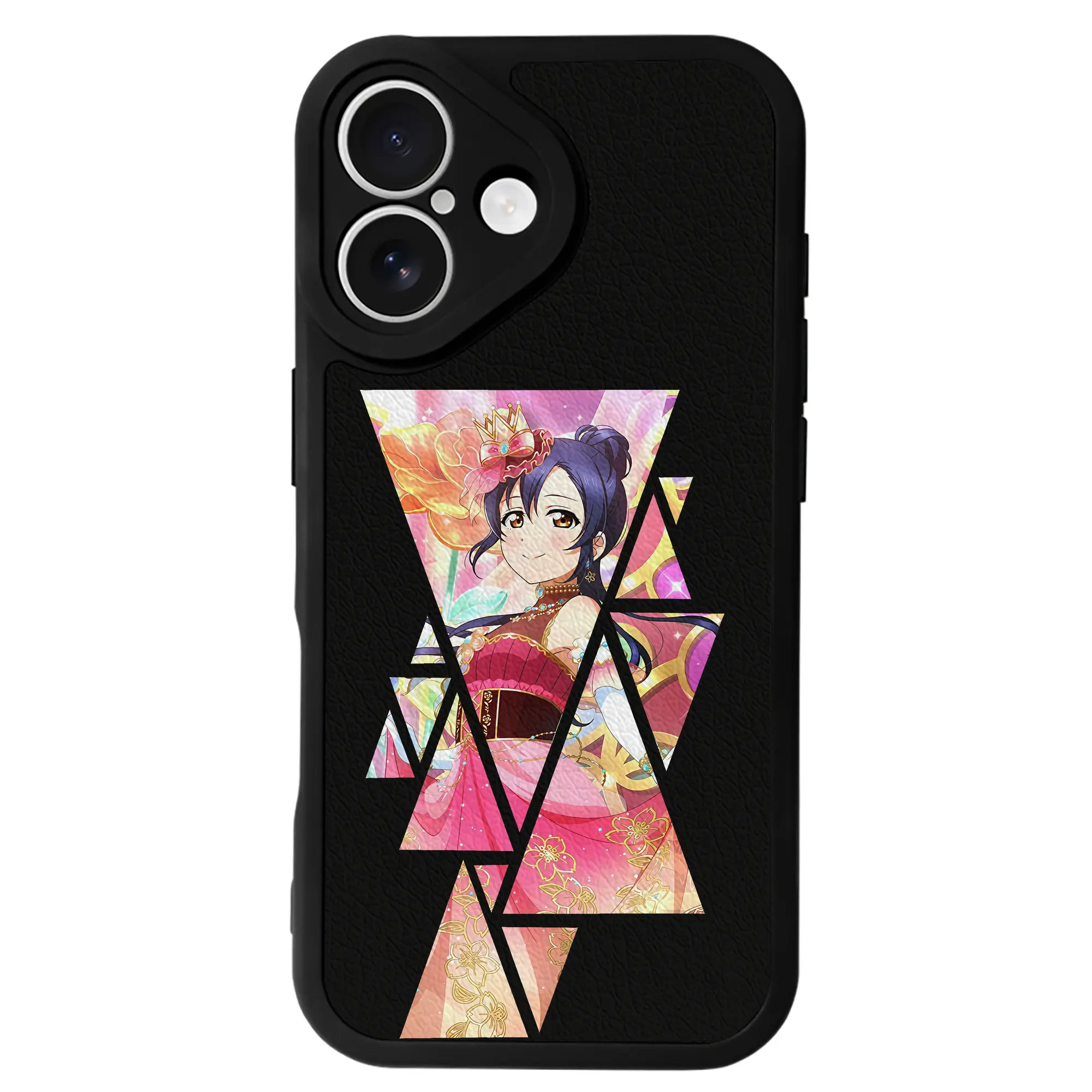 Love Live! グッズ,園田海未 - IPhone 16シリーズ対応 ・ シリコンスマホケース ・ レザー調 ・ 高精度フィット ・ 耐衝撃 ・ ワイヤレス充電対応 ・ 精密カット